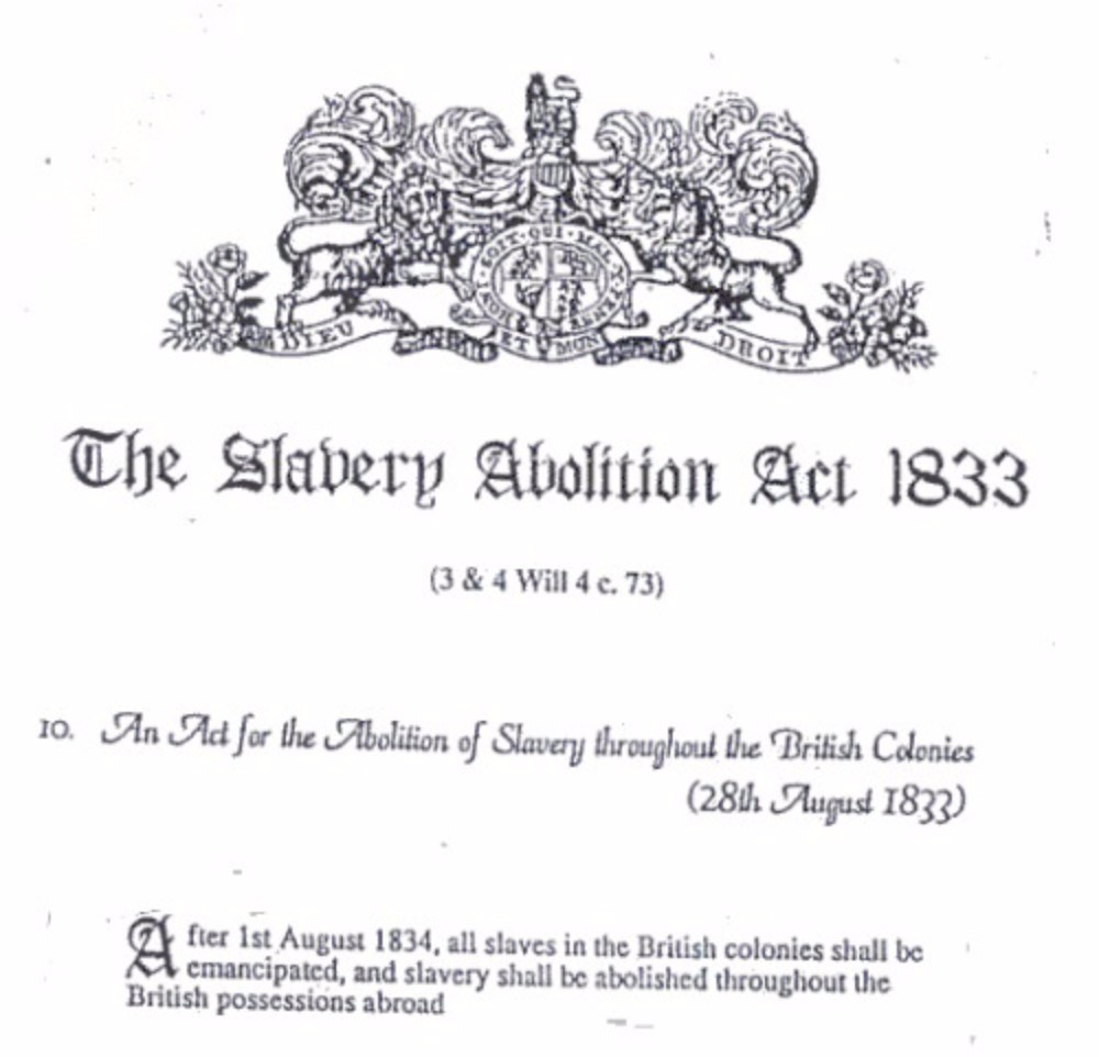 abolition slavery 8/28/1833
